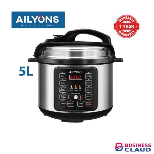 AILYONS 5L,900W Electric Pressure Cooker,SILVER