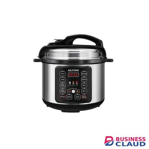 AILYONS 5 Litres Electric Pressure Cooker - Silver, 1YR Warranty
