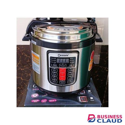 Dessini 6L High-Performance Electric Pressure Cooker – Stainless Steel Body, 1000W Power, Original Italy Design