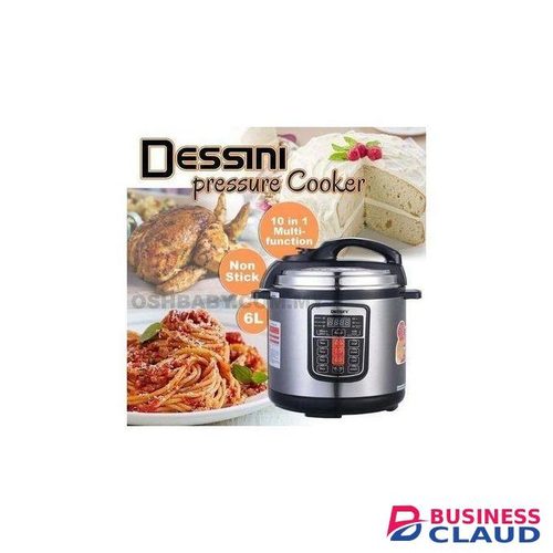 Dessini Multifuctional 6 Liters, 1000 Watts Smart Electric Pressure Cooker, Slow Rice Cooker, Steamer, Sauté with Stainless Steel Nonstick Pot. Multiple Cooking Settings