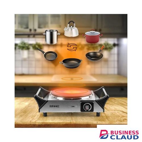 Duronic Portable Electric Hot Plate Hob Cooktop Single Boiling Ring Cooker Stainless Steel Table Top Hotplate 1500W with Handles