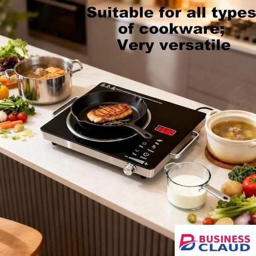 Hoffmans 2200W Electric Stove Infrared Ceramic Cooker,Touch Control Hot Plate with Timer,Crystal Glass Surface,Smart Temperature Control, Energy Saving & Safe Portable Single Burner for All Cookware
