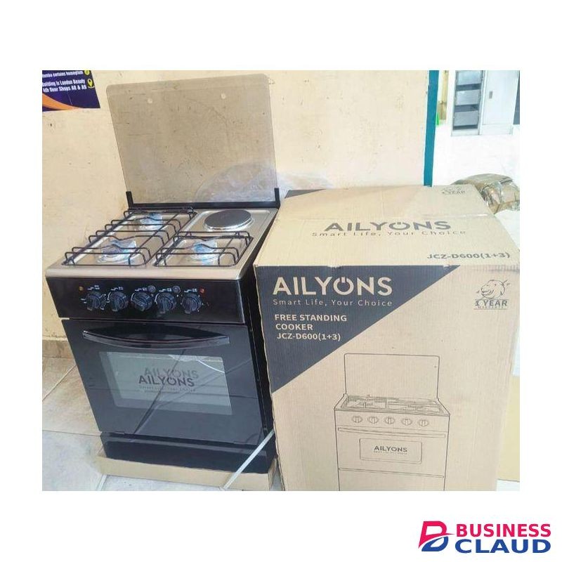 AILYONS COOKER 60 BY 60 FREESTANDING COOKER 3+1 E WITH FREE GIFTS