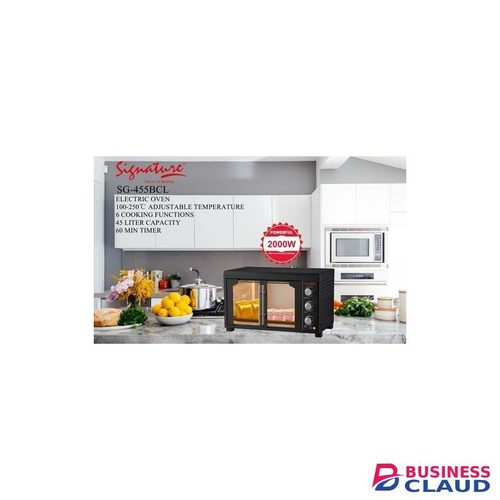 Signature 45lts Double Door Electric Oven (SG-455BCL) - Black