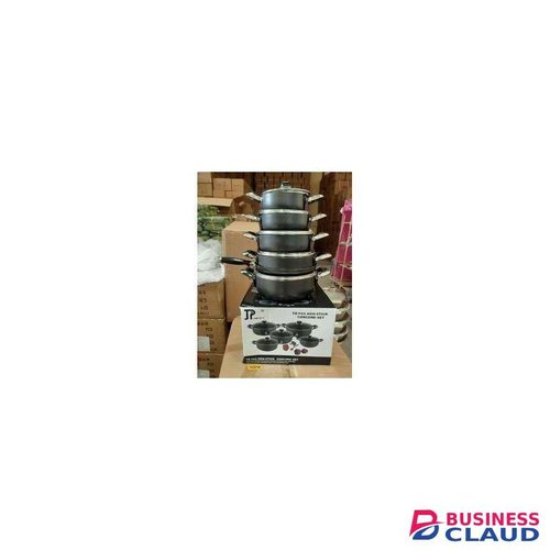 JP Heavy Duty Non-Stick Black Cookware Set for Gas, Induction & Electric Stoves – Easy Clean, Oven-Safe Cooking Pots & Pans with Durable Construction