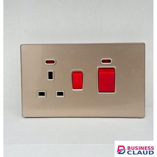 45A Cooker Socket Gold With Glass finish on Top