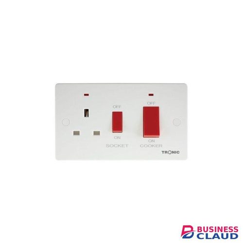 Tronic 45A Cooker Control Unit with Switched Socket & Neon