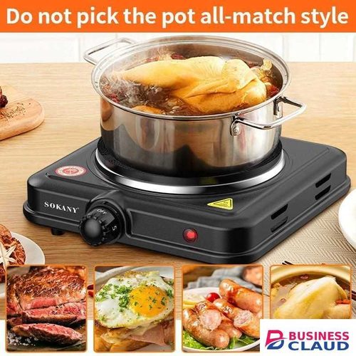 Sokany High Quality Electric Stove, Single Burner Cooktop,Portable, Adjustable Temperature Hot Plate, 1000 Watts, Stainless