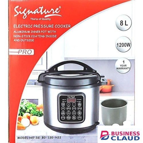 Signature Large Electric Pressure Cooker Rice Cook Non Stick 1200W 8L