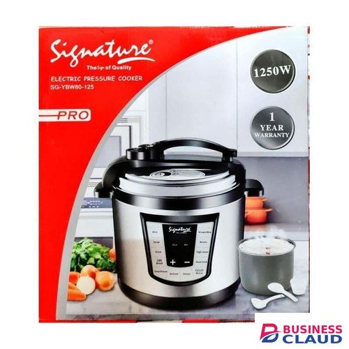 Signature Large Electric Pressure Cooker Rice Cook Non Stick 1250W 8L