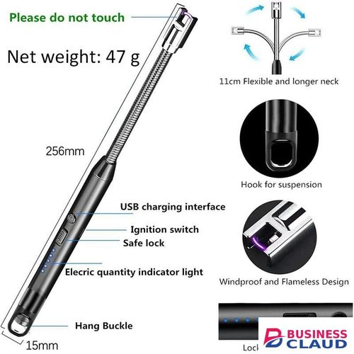 USB Rechargeable Electric Igniter- Long Reach for Scented Candles, BBQ Grill &Camping - Windproof Design Candle Kitchen Gas Stove Camping Barbecue Igniter