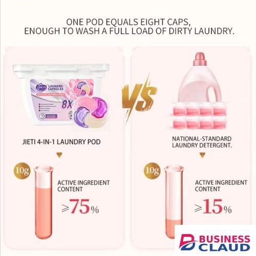 Jieti 4in1 Extra Clean Laundry Pods 30pods pack Colour Protection Floral Ocean Fragrance Deep Clean & Softener Washing Machine Liquid Detergent Pods Gel Scent Booster Cleaning Loads Tablets - For all Machines
