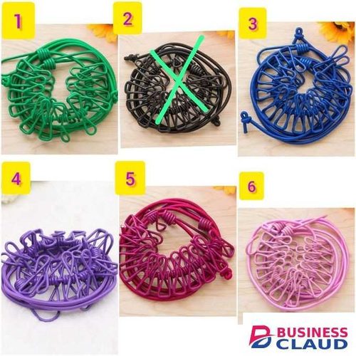 Strong Stretchy Clothesline with 12 Pegs – Portable Laundry Drying Rope