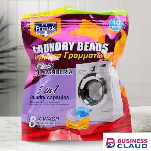 KUAKUA 10 Pacs 5 in 1 Laundry Capsules 16 Weeks of Freshness for Washing Machine Liquid Detergent Beads Pods Gel Scent Booster Cleaning Loads Tablets - For all Machines