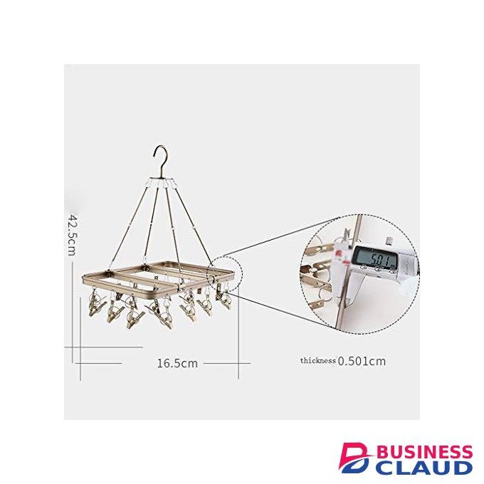 26 peg metallic cloth drying rack hanger
