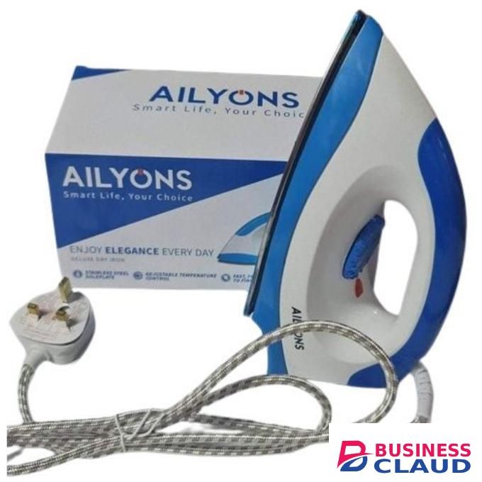 AILYONS User-Friendly 1000W Dry Electric Iron – Smooth Glide Best For Ironing Clothes