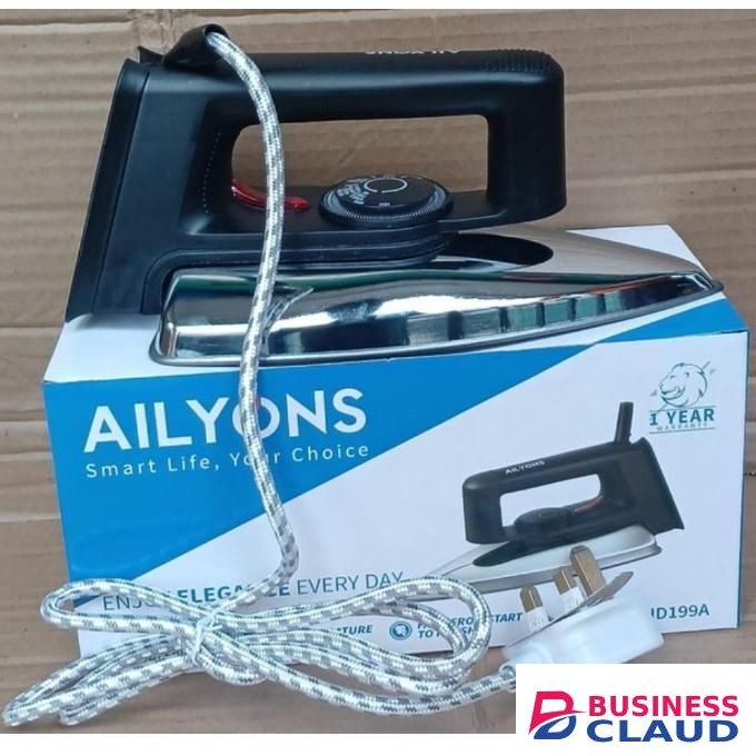 AILYONS PROFESSIONAL 1000W IRON BOX – PERFECT FOR SCHOOL UNIFORMS, OFFICE WEAR & TAILORING