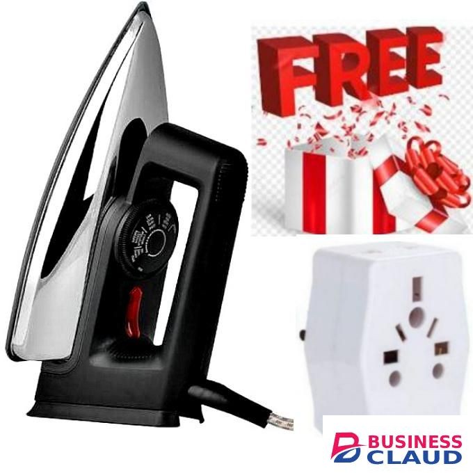 AILYONS High-Performance 1000W Electric Dry Iron Box With Titanium Teflon Soleplate + GIFT MULTIPLUG POWER SOCKET ADAPTOR // ADAPTER