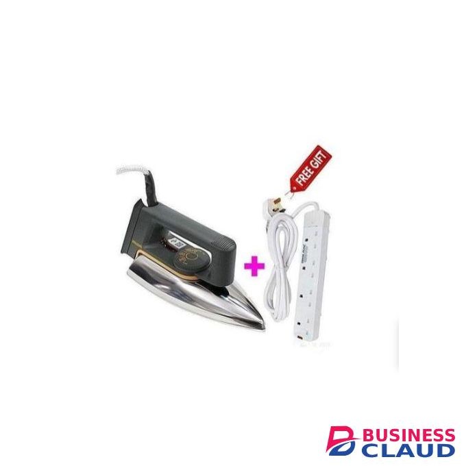 Phillip 66 IRON BOX ORIGINAL Non-Stick Sole Plate Efficient Iron Box Plus Free 4 Extension Cable