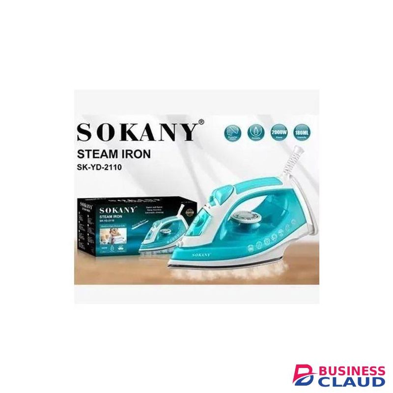 Sokany High Quality Steam Iron Box With Non-stick Ceramic Sole Plate WITH Dry, Steam And Spray Function-2000W