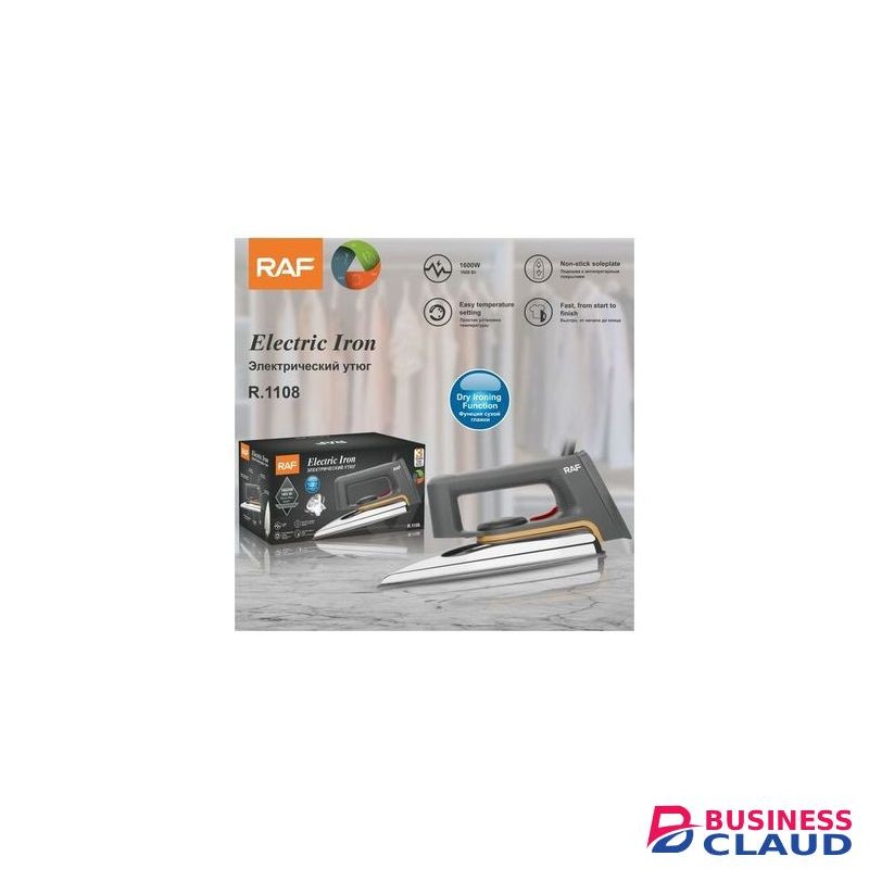 RAF Dry Iron BOX 1600W - Aluminum Teflon Soleplate