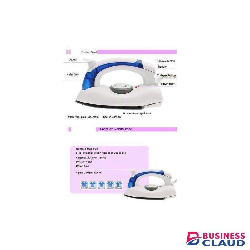 Portable & Foldable Travel Steam Iron Box