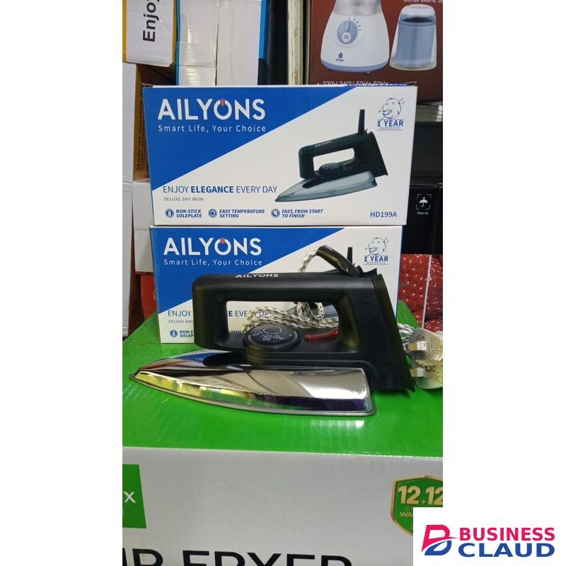 AILYONS Electric Dry Iron Box Silver & Black Brand