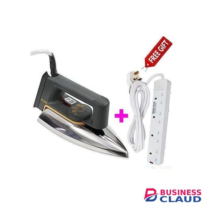 Philips High Quality Dry Iron With Non Stick Soul Plate + Free Power Extension
