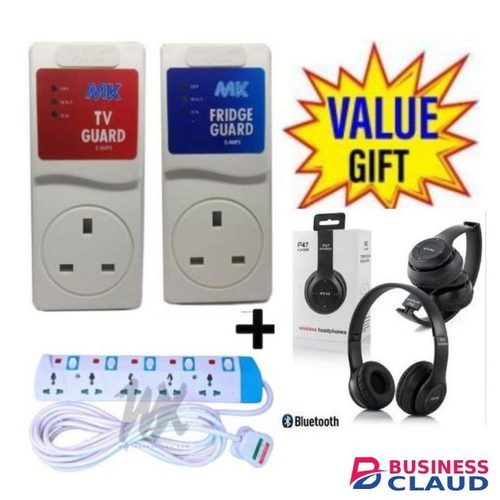 MK Fridge Guard+TV Guard+5 Way Power Extension+P47 Headphone