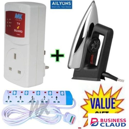 MK QUALITY TV GUARD FOR DIGITAL SMART TV +DRY IRON BOX+FREE 5 WAY EXTENSION