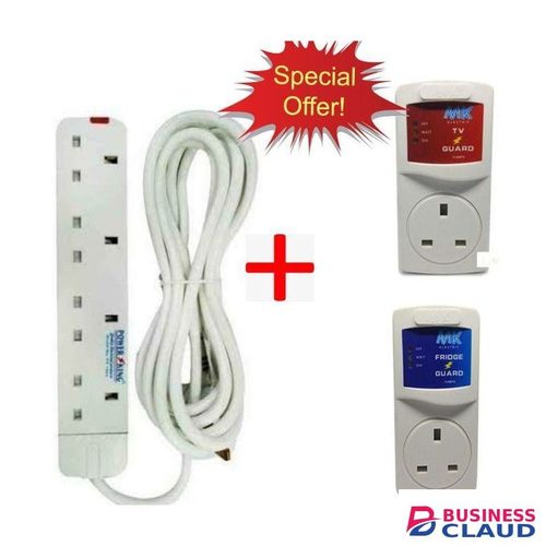 Mk Electric MK TV Guard + FRIDGE Guard + A FREE 4 Way Extension Cable