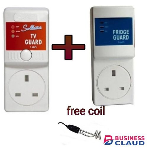 MK Electronics TV Guard //Fridge Guard Surge Protectors.White."free Coil