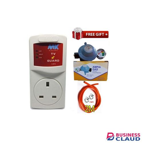 MK Durable Heavy Duty 14",15",18",24",29",32",39",42",43",45",49",52",55",59",63",65",69" inch Electronics TV Guard High And Low Voltage Protector + Free Universal 13kg Gas Regulator,2M Pipe & Clips