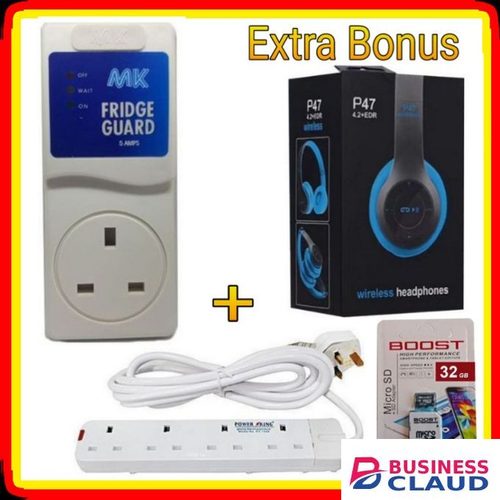 MK Fridge Guard -white+ Extra P47 Headphones,4Way Extension Cable, MemoryCard 32GB