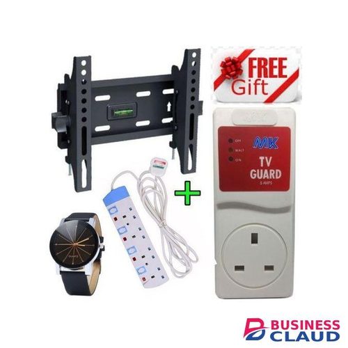 Skilltech "15 To 43"Heavy Duty TV Wall Mount Bracket+Watch+Fridge Guard/Cooler Guard+4 Way Extension