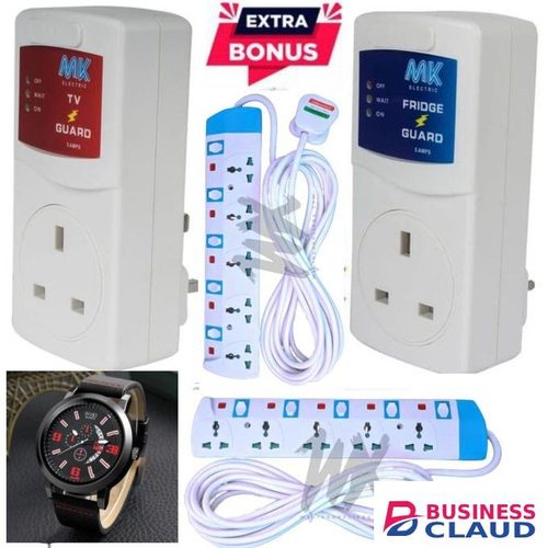 MK QUALITY TV GUARD FOR DIGITAL SMART TV +FRIDGE GUARD +FREE 2*5 WAY EXTENSION+ LUXURY MEN WATCH