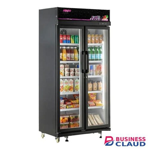 Armco 580L No Frost Double Glass Door Showcase Cooler – Ventilated Cooling, Digital Controller, Lockable, Energy Efficient Commercial Display