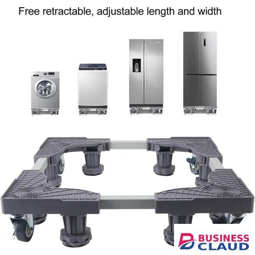 Heavy-Duty Adjustable Universal Base with Wheels - Multi-Functional Movable Roller Stand for Washing Machines, Fridges & Dryers