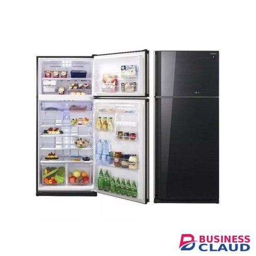 Sharp 396L No Frost Double Door Fridge, Top Mounted Freezer, Ag+ Nano Deodorizer, 10-Year Warranty