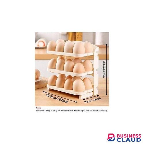 Plastic Egg Rack Fridge Egg Tray Worktop Egg Holder for Fresh Eggs 3 Layer Flip Type Egg Rack Organiser 24 Grid Egg Holder Tray