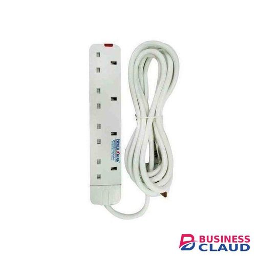 Power King 4-Way Extension Cable with Fuse – Best for TV, Fridge, Computer & Home Appliances