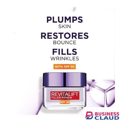 L'Oréal Revitalift Filler Deep Replumping Ant-Aging Cream SPF50 Day Cream with Hyaluronic Acid, Fills Wrinkels, Replumps Skin, 50ml