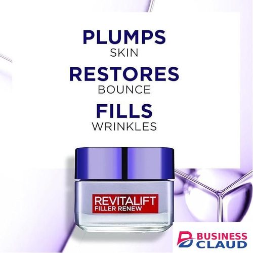 L'Oréal Revitalift Filler Hyaluronic Acid Anti-Ageing Day Cream, Intensely Hydrates, Replumps Skin, and Smooth Wrinkles with Macro, Micro, and Micro-Epidermic Hyaluronic Acid - 50ml