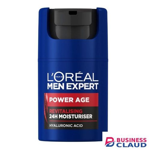 L'Oréal Men Expert Power Age Hyaluronic Acid Face Moisturiser, Targets 3 Key Signs of Early Ageing- 50ml