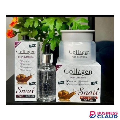 Aichun Beauty 2IN1 COLLAGEN SNAIL SKIN CA SNAIL, SERUM AND CREAM PRODUCTS TO TRANSFORM YOUR SKIN BY MOISTURISING, LIGHTENING,NOURISHING AND FIRMING SNAIL COLLAGEN SET