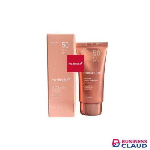 Medicube Collagen Firming Sun Cream Sunscreen SPF 50+. Offers UV Sun Protection, Firms & Tightens The Skin, Gives A Glass Skin Glows, Brightens, Tones, Prevent Photo-Aging, Wrinkles & Fine Lines