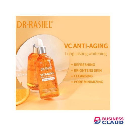 DR RASHEL 2 Pack Essence Set Vitamin C Serum+Tonner for Face Dark Spots, Even Skin Tone, Lines & Wrinkles