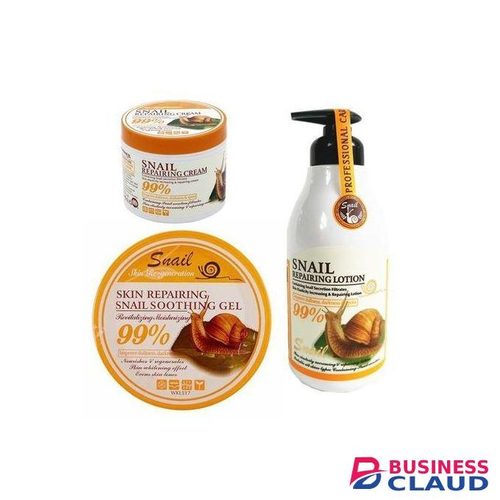 Fruit Of The Wokali Snail Soothing Gel+ Repairing Cream +Lotion Combo
