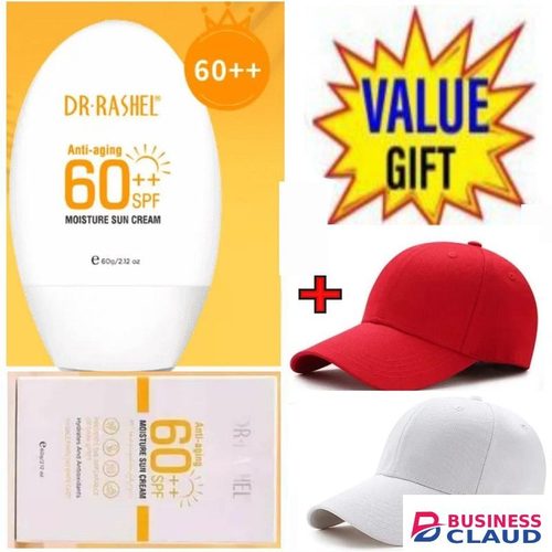 Dr. Rashel ANTI-AGING & MOISTURE SUN CREAM SPF 60++ + 2 UNISEX CAPS