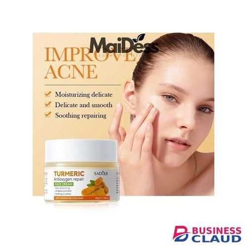 SADOER Turmeric Anti Oxygen Repair Face Cream Deep Moisturizing Oil Control Acne Treatment Hydrating Repair Dry Rough Skin Care